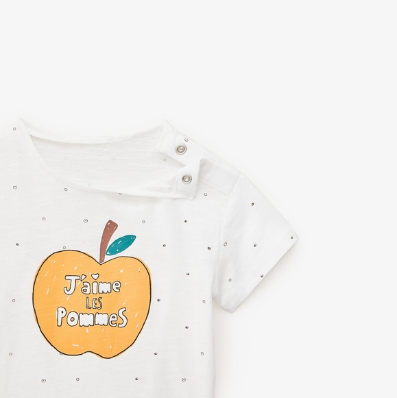 ZARA Baby Girl 🍎 Apple Print T-Shirt l 4-5YRS NWT - Picture 2 of 5